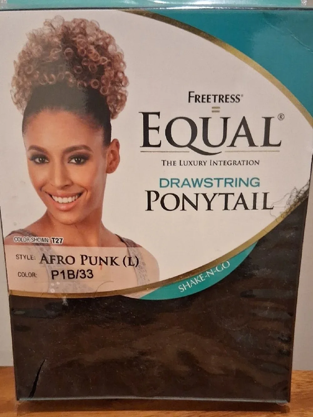 Equal Drawstring Ponytail - Afro Punk (P1B/33) - Black